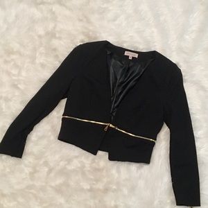 Philosophy Black Zipper Blazer, Size 10